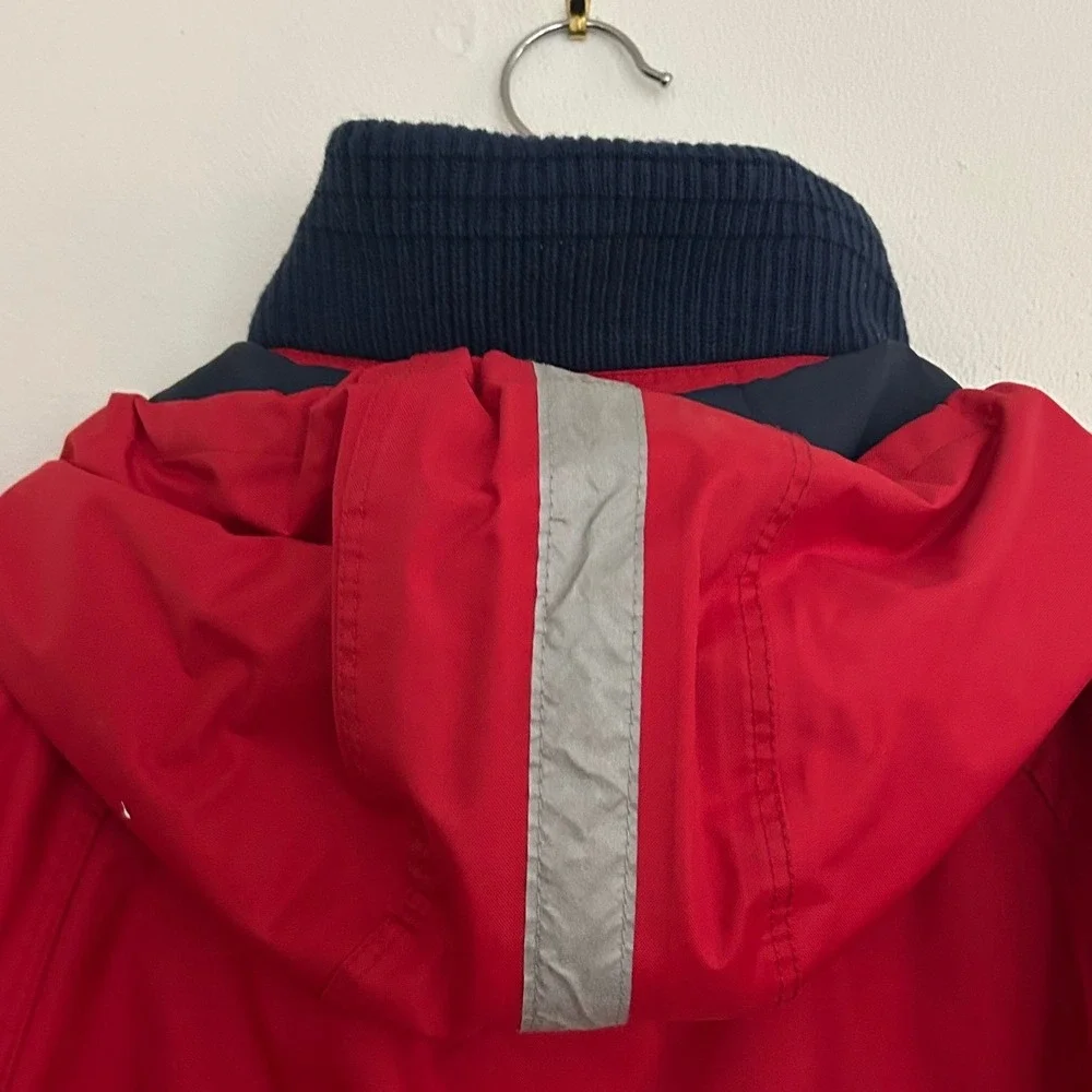 Vintage Wetskins Weatherproof Windbreaker Men Red Black Hooded Jacket XS Outdoor
